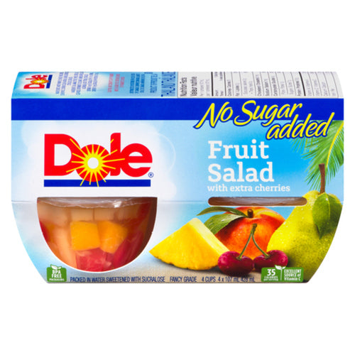 DOLE FRUIT SALAD WITH EXTRA CHERRIES 4 X 107 ML