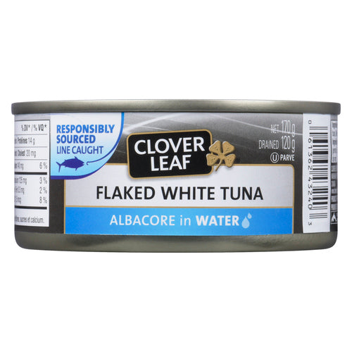 CLOVER LEAF FLAKED WHITE ALBACORE IN WATER TUNA 170 G