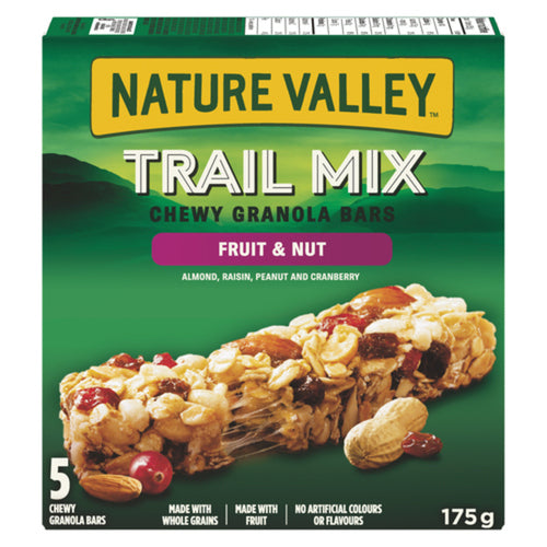 NATURE VALLEY GARNOLA BARS TRAIL MIX CHEWY FRUIT & NUT 175 G