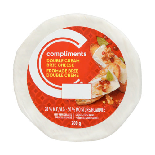 COMPLIMENTS CHEESE DOUBLE CREAM BRIE 200 G