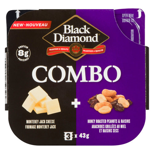 BLACK DIAMOND MONTEREY JACK CHEESE & NUT COMBO 3 X 43 G
