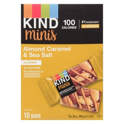 KIND GLUTEN-FREE MINIS NUT BARS CARAMEL ALMOND & SEA SALT 10 X 20 G