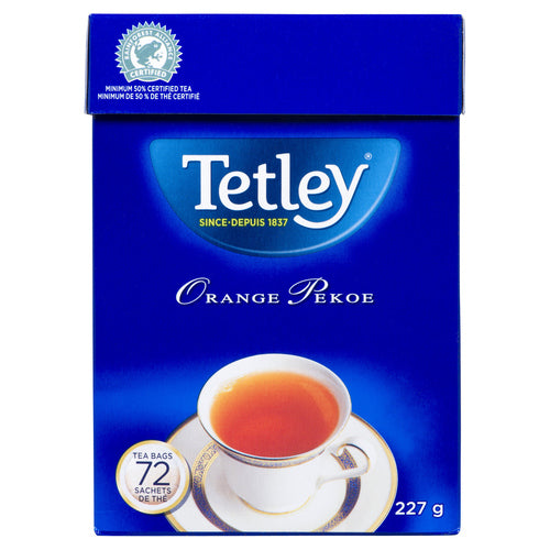 TETLEY TEA ORANGE PEKOE 72 BAGS