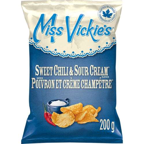MISS VICKIE'S SWEET CHILI & SOUR CREAM FLAVOUR KETTLE COOKED POTATO CHIPS 200 G