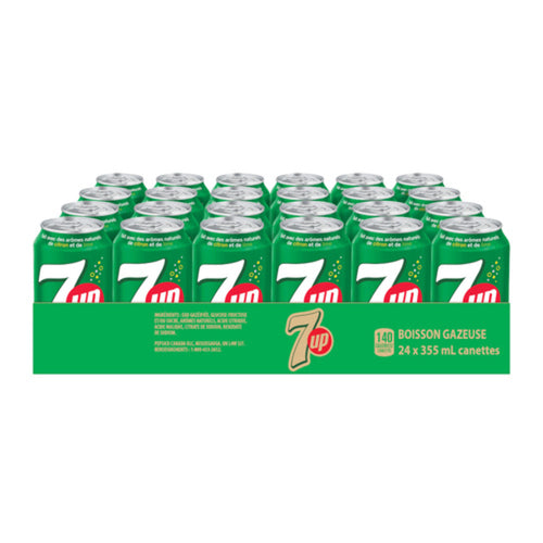 7UP SOFT DRINK CANS LEMON & LIME 24 X 355 ML