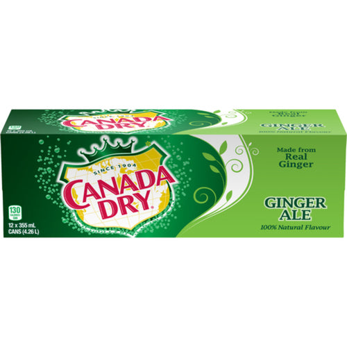 CANADA DRY GINGER ALE CANS 12 X 355 ML