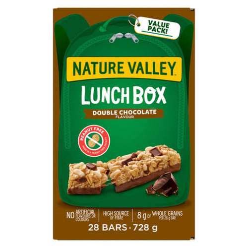 NATURE VALLEY BARS LUNCH BOX DOUBLE CHOCOLATE 28 COUNT 728 G