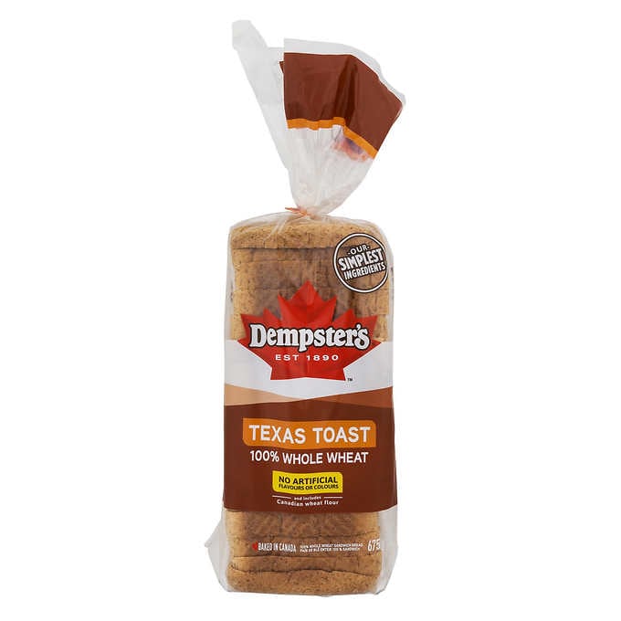 DEMPSTER’S 100% WHOLE WHEAT TEXAS TOAST
3 × 675 G
