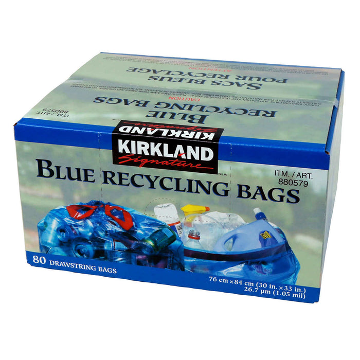 KIRKLAND SIGNATURE BLUE RECYCLING BAGS
PACK OF 80