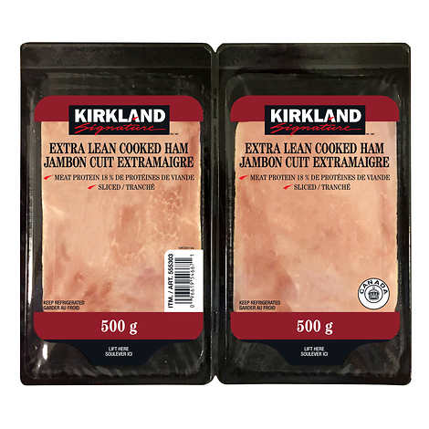KIRKLAND SIGNATURE EXTRA-LEAN SLICED HAM, 2 × 500 G