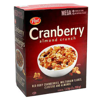 POST CRANBERRY ALMOND CRUNCH CEREAL
1.4 KG