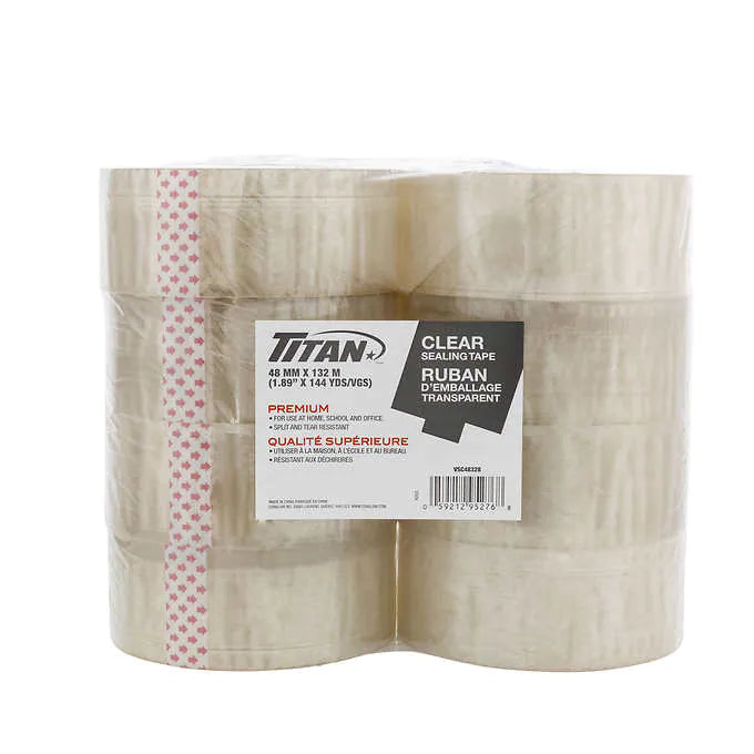 TITAN CLEAR PACKING TAPE
PACK OF 8
