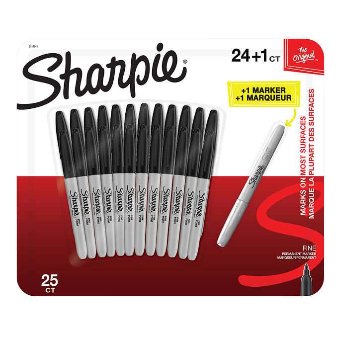 SHARPIE FINE MARKERS ASSORTED 24 + 1 PACK