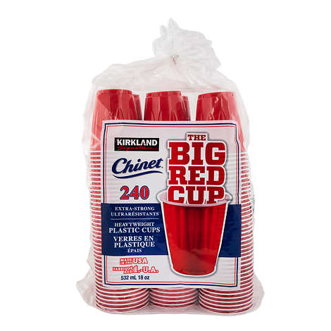 KIRKLAND SIGNATURE THE BIG RED CUP 18-OZ HEAVYWEIGHT PLASTIC COLD CUPS
PACK OF 240