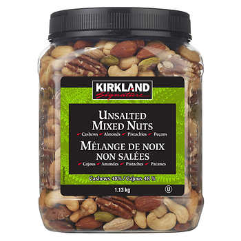 KIRKLAND SIGNATURE UNSALTED MIXED NUTS
1.13 KG