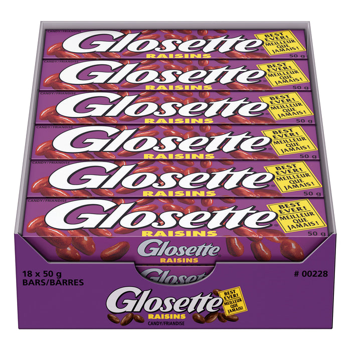 GLOSETTE CHOCOLATE COVERED RAISINS
18 × 50 G
