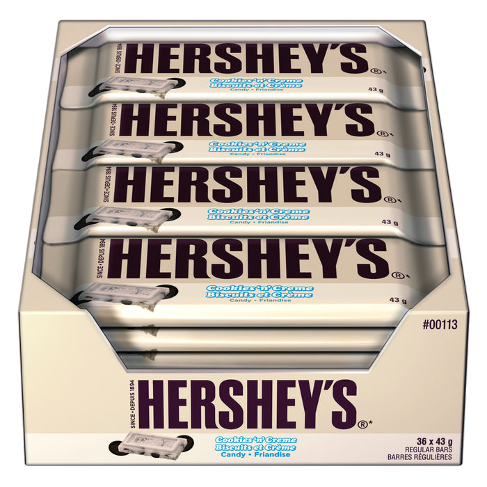 HERSHEY’S COOKIES 'N' CREME CHOCOLATE BARS
36 × 43 G